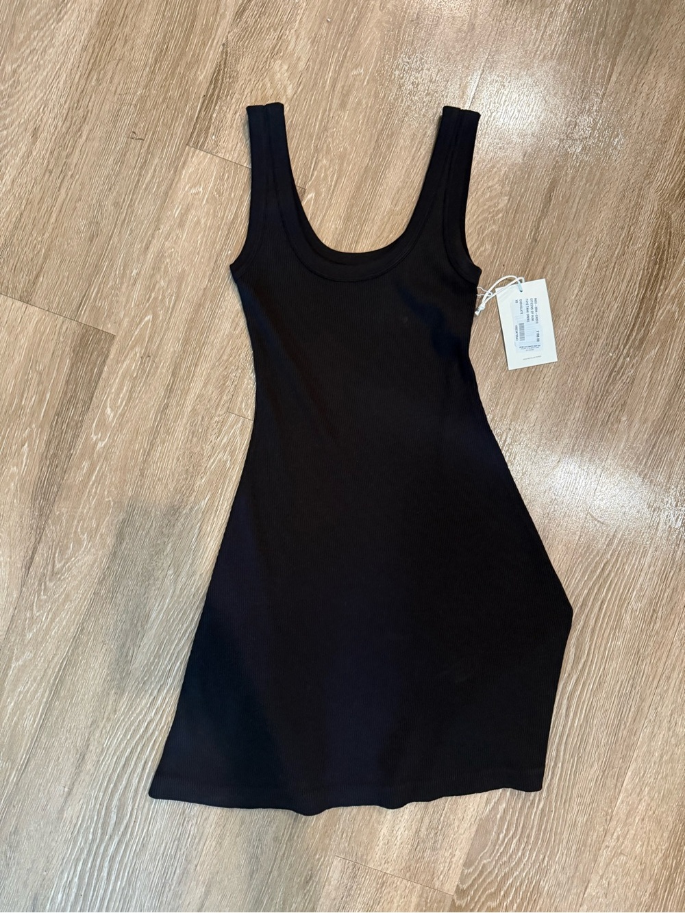 Chocolate Brown Scoop Neck Ribbed Tank Dress
